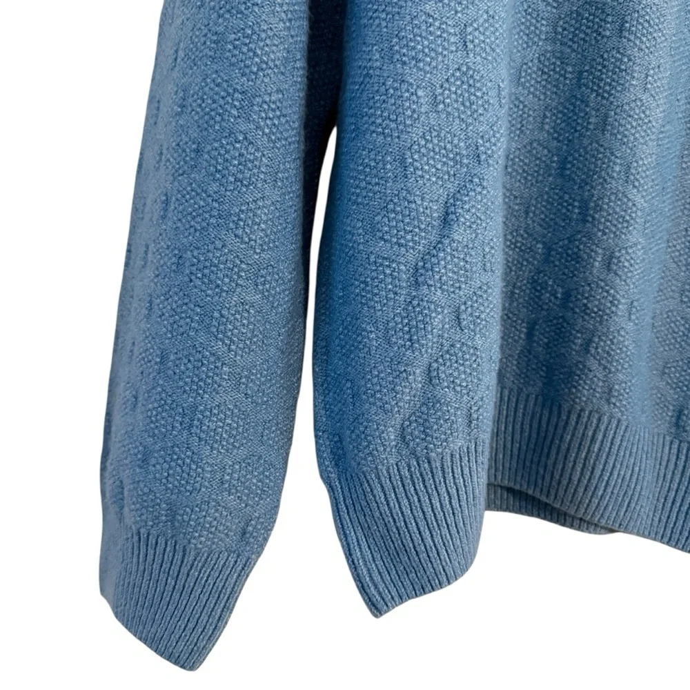 Southern Proper Sweater 1/4 Zip Blissful Blue Textured Knit Pullover Size 2XL